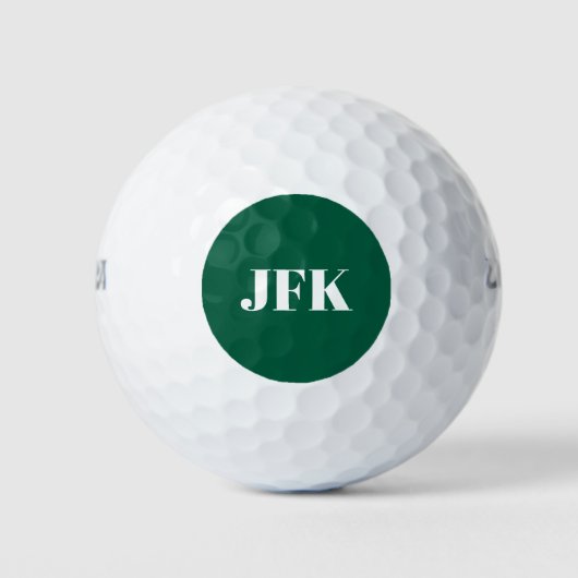 Personalized Stylish monogram green ゴルフボール (正面)