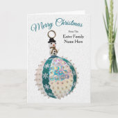 Personalized Stylized Snowman Christmas Card シーズンカード (正面)