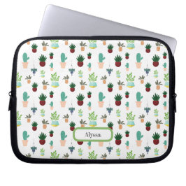 Personalized Succulent Cacti laptop sleeve ラップトップスリーブ