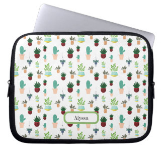 Personalized Succulent Cacti laptop sleeve ラップトップスリーブ