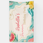 Personalized Summer Birthday Party Banner 横断幕 (縦)
