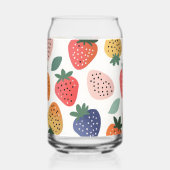 Personalized Summer Colorful Strawberry Pattern ガラス缶 (裏面)
