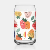 Personalized Summer Colorful Strawberry Pattern ガラス缶 (右)