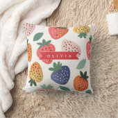 Personalized Summer Colorful Strawberry Pattern クッション (ブランケット)