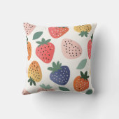 Personalized Summer Colorful Strawberry Pattern クッション (裏面)