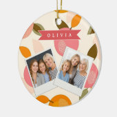 Personalized Summer Colorful Strawberry Pattern セラミックオーナメント (左)