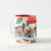 Personalized Summer Colorful Strawberry Pattern ツートーンマグカップ (正面左)