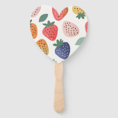 Personalized Summer Colorful Strawberry Pattern ハンドファン (裏面)