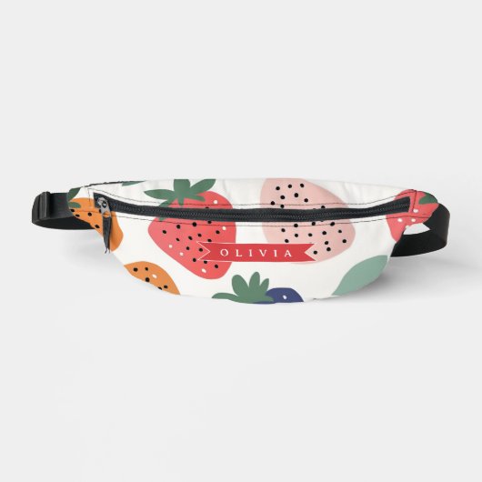 Personalized Summer Colorful Strawberry Pattern ファニーパック (正面)