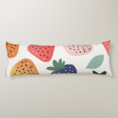Personalized Summer Colorful Strawberry Pattern ボディピロー (裏面)