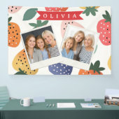 Personalized Summer Colorful Strawberry Pattern 横断幕 (トレードショー)