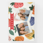 Personalized Summer Colorful Strawberry Pattern 横断幕 (縦)
