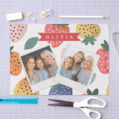 Personalized Summer Colorful Strawberry Pattern 薄葉紙 (クラフト)