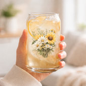 Personalized Summer Daisy Bouquet with Name ガラス缶