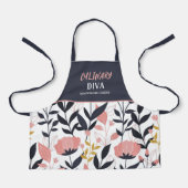Personalized Summer Floral Kids' Apron エプロン (正面)