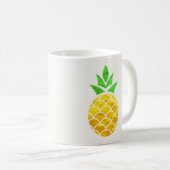 Personalized Summer Foil Gold Geometric Pineapple. コーヒーマグカップ (正面右)