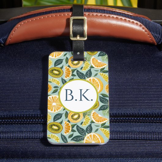 Personalized Summer Lemon Kiwi Luggage Tag  ラゲッジタグ (正面インサイチュ2)