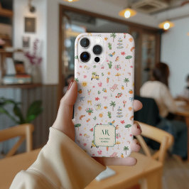 Personalized Summer Watercolor Monogram iPhone 15 Pro Maxケース