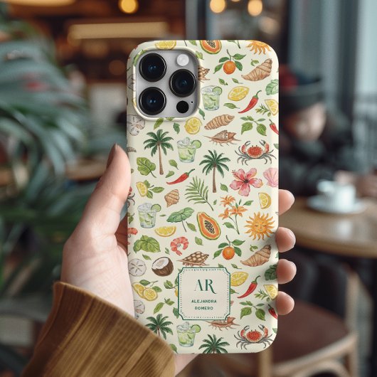 Personalized Summer Watercolor Monogram Case-Mate iPhoneケース