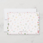 Personalized Summer Watercolor Pattern ノートカード (正面)