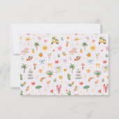 Personalized Summer Watercolor Pattern ノートカード (裏面)