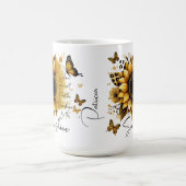 Personalized Sunflower Be the Sunshine Ceramic Mug コーヒーマグカップ (中央)