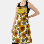 Personalized Sunflower Bloom Floral Pattern Custom エプロン (インサイチュ)