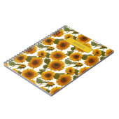 Personalized Sunflower Bloom Floral Pattern Custom ノートブック (左側)
