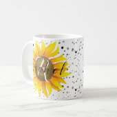 Personalized sunflower coffee mug コーヒーマグカップ (正面左)