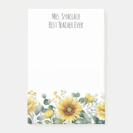 Personalized Sunflower Flower Teacher Appreciation ポストイット