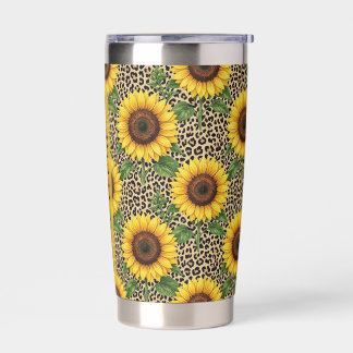 Personalized Sunflower Leopard 20oz Thermal Cup 保温保冷タンブラー