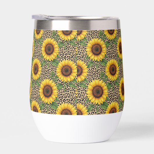 Personalized Sunflower Leopard Print 11oz Cup (右面)