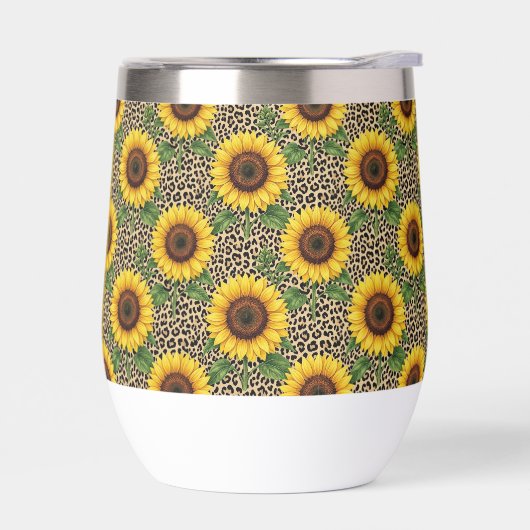 Personalized Sunflower Leopard Print 11oz Cup (左面)