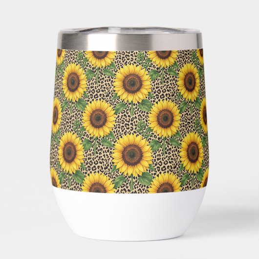 Personalized Sunflower Leopard Print 11oz Cup (背面)