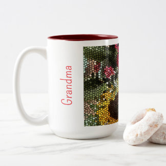 Personalized Sunflower Mosaic Cup ツートーンマグカップ