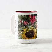 Personalized Sunflower Mosaic Cup ツートーンマグカップ (正面左)