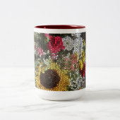 Personalized Sunflower Mosaic Cup ツートーンマグカップ (中央)