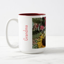 Personalized Sunflower Mosaic Cup ツートーンマグカップ