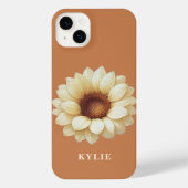 Personalized Sunflower Name Terra Cotta Phone Case iPhoneケース (裏面)