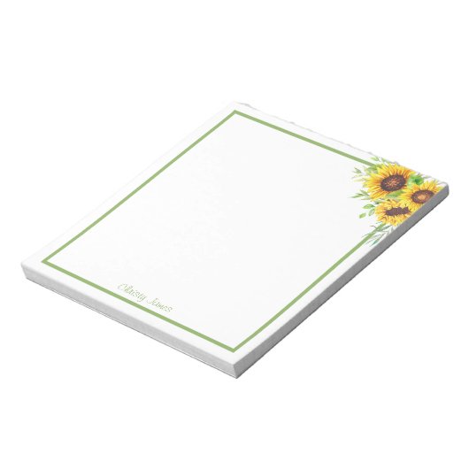 Personalized Sunflower Notepad ノートパッド (回転)