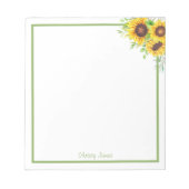 Personalized Sunflower Notepad ノートパッド (正面)