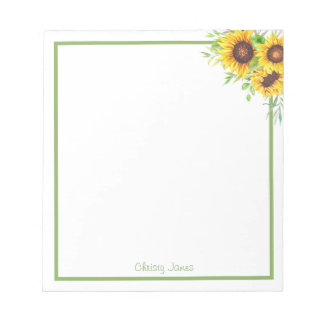 Personalized Sunflower Notepad ノートパッド