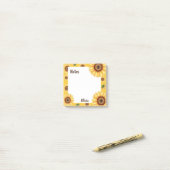Personalized Sunflower Notes Square  ポストイット (デスク上)