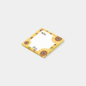 Personalized Sunflower Notes Square  ポストイット (アングル)