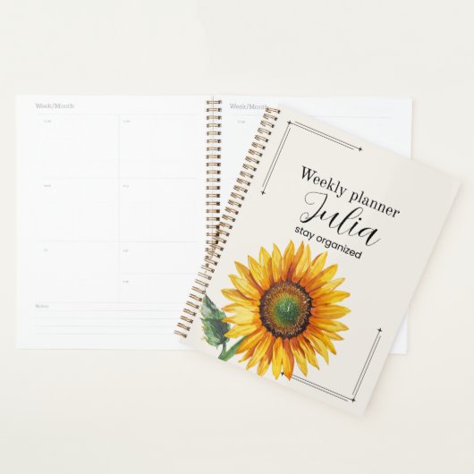 Personalized Sunflower Planner  プランナー手帳 (ディスプレー)