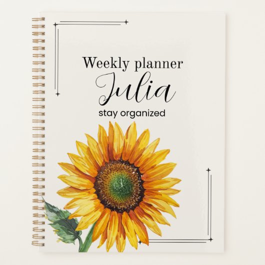 Personalized Sunflower Planner  プランナー手帳 (正面)