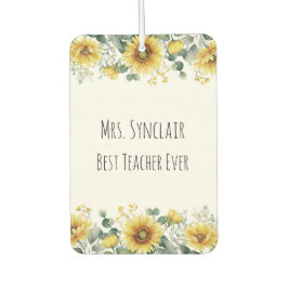 Personalized Sunflower Teacher Thank You カーエアーフレッシュナー