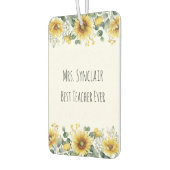 Personalized Sunflower Teacher Thank You カーエアーフレッシュナー (左)