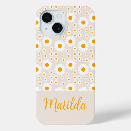 Personalized Sunny Daisy Pattern Phone Case Case-Mate iPhoneケース (裏面)