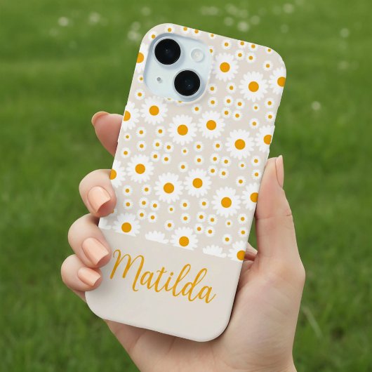 Personalized Sunny Daisy Pattern Phone Case Case-Mate iPhoneケース
